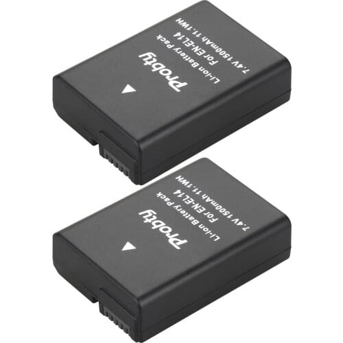 Probty 2Pcs EN-EL14 EN EL14 ENEL14 Camera Battery for NIKON COOLPIX P7000 D3100 D5100 D5200 P7700 P7100 D320