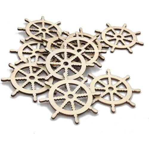 100PCS Unfinished Wooden Anchor Decor Measures Anchor Hangers Wooden Boat Top Arrangements