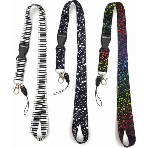 2*100cm Piano Print Keychain Straps Rope Mobile Phone Neck Strap For Id Card Usb Badge Holder Diy Lariat Lanyard Hang Rope