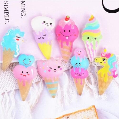 20pcs/lot Resin Flatback Ice cream For Diy Scrapbooking Embellishments Handmade DIY Scrapbook Craft Decoration