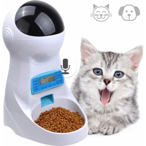 3L Automatic Pet Food Feeder With Voice Recording Pets food Bowl For Medium Small Dog Cat LCD Screen Dispensers 4 times One Day