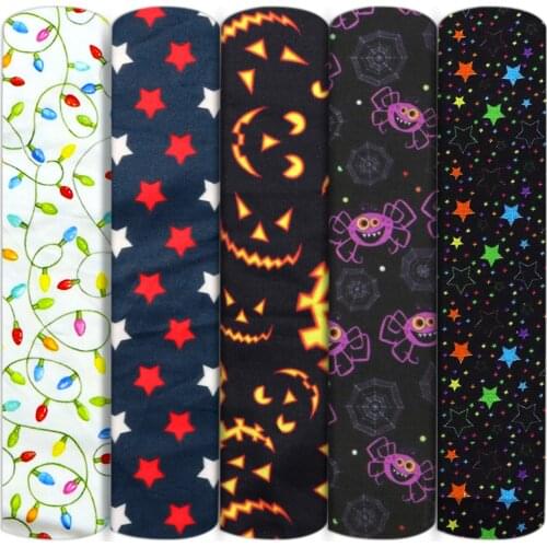 50*145cm Festival Bulb Double Brushed Poly Knit Stretch Cotton Sewing Quilting Fabrics Needlework Material DIY Cloth,1Yc15271