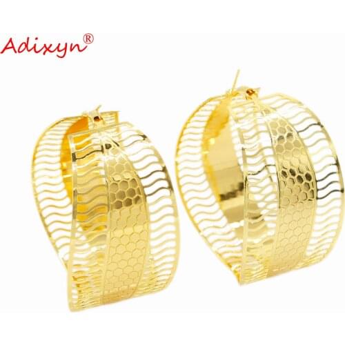 Adixyn African Hoop Earrings for Women Gold Color/copper Earrings Ethiopian Arab Middle East Jewelry Gifts N06212