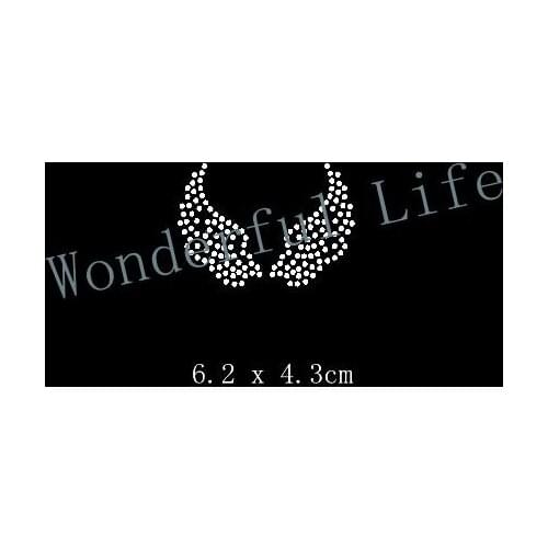 Free Shipping Rhinestone Iron-on Transfer Small Angels Wings - Great for Cheer Bows