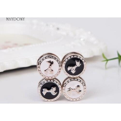 XT104 wholesale fashion headwear scarf magnet brooch Bow tie hijab clips 12pcs