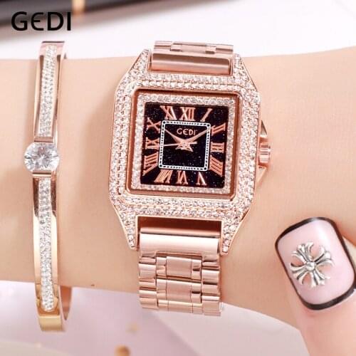 GEDI Top Luxury Watches Women Fashion Quartz Lady Clock Women Wristwatch Fashion Water Resistant Female Watch relogio feminino