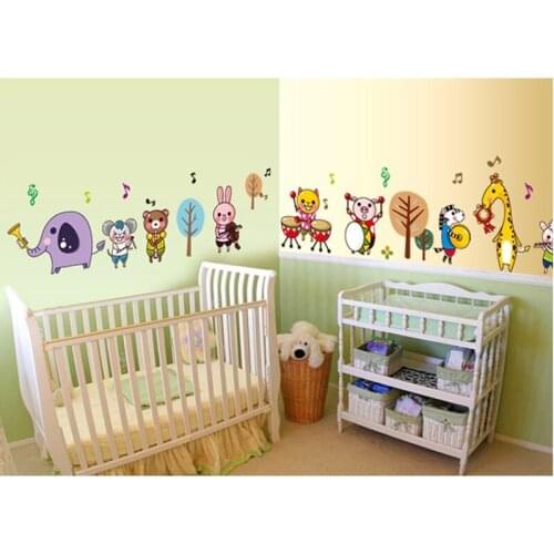Kids Bedroom Decor Wall Paste Mural Kindergarten Cartoon Animal Waterproof Living Room Home Decoration Wall Stickers