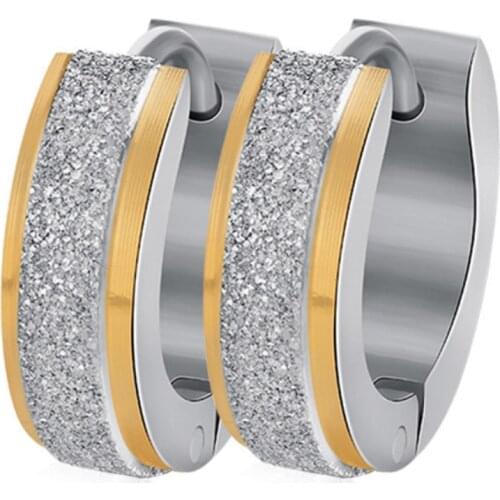 European and American metal style earrings frosted earrings stainless steel stud earrings