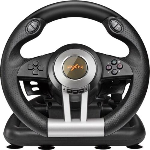 Racing Game Steering Wheel 180° Degree USB Vibration Dual Motor Controller Foldable Pedal Joystick For PC/PS 3/4/XboxOne/Switch