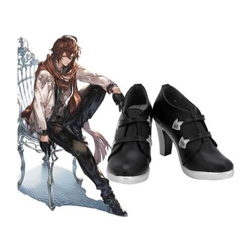 Granblue Fantasy Sandalphon Cosplay Boots Shoes Black Women High Heel Shoes Costume Customized Accessories Halloween Party Shoes