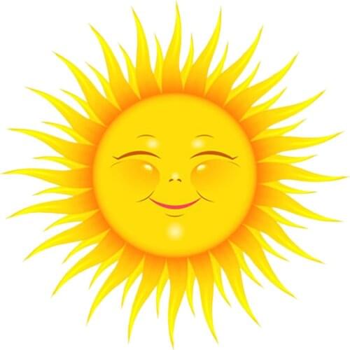 Interesting Sun Wall Sticker Creative Wallpaper Unique Wall Decal Decorative Sticker for Living Room Home Bedroom