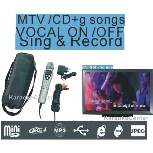 Thai English MTV Karaoke Machine Magic Karaoke Microphone System, Portable Sing Machine. One step add more song