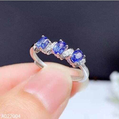 KJJEAXCMY fine jewelry 925 sterling silver inlaid natural gemstone sapphire new Female ring popular Support test hot selling