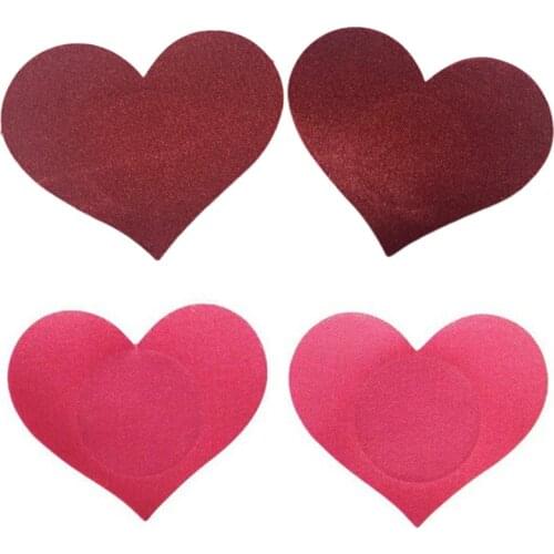 Heart Shape Adhesive Nipple Covers 1 Pair Breasts Petals and Sticker Emptied Chest Breast Petal Breast Petals 4 Colors