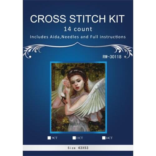 Beautiful Girl and swan Stitch,DIY 14CT similar DMC Cross Stitch,Sets For Embroidery Kits Counted Cross-Stitching