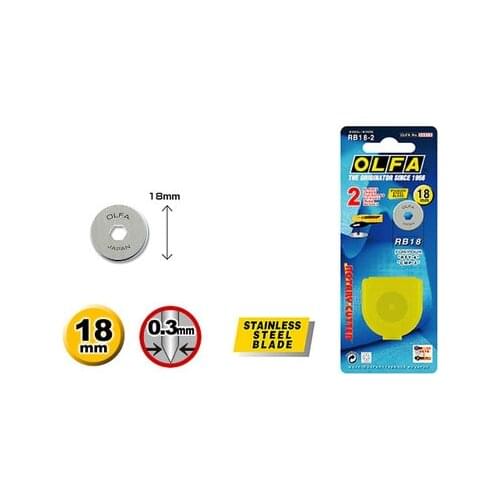 Olfa round blade rb18-2 hob blade cloth cutting round blade 2 pieces with diameter of 18mm