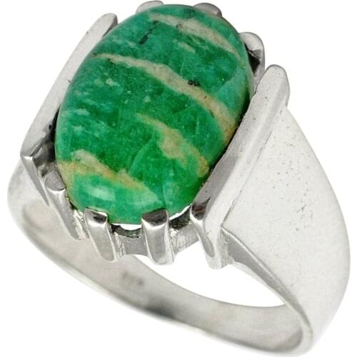 Lovegem Genuine Amzonite RING 925 Sterling Silver,Size: 8 , AR2898