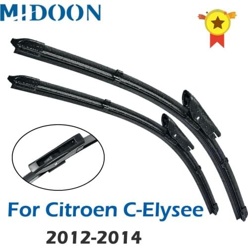 MIDOON Wiper Blades for Citroen C-Elysee Built in Vigo of Spain Fit Bayonet Arms 2012 2013 2014