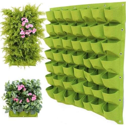 4/7/9/18/25/36/49/72 Pockets Wall Hanging Planting Bags Green Plant Grow Planter Vertical Garden Living Bag Garden Supplies Bags