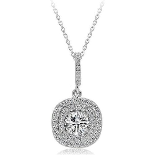 2017 New Arrival Top Selling Luxury Jewelry 10Kt White Gold Filled 5A Cubic Zirconia Party Women Pave Wedding Chian Necklace