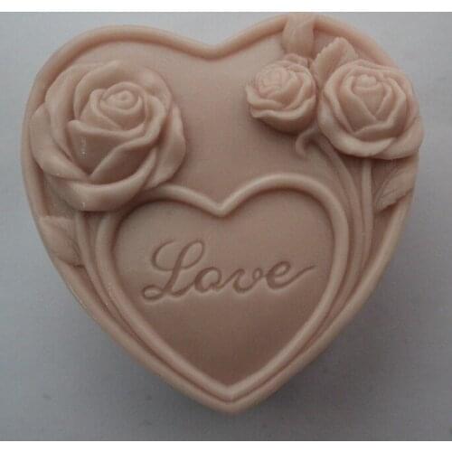 Wholesale!!!1pcs LOVE & Rose (ZX956) Silicone Handmade Soap Mold Crafts DIY Mold