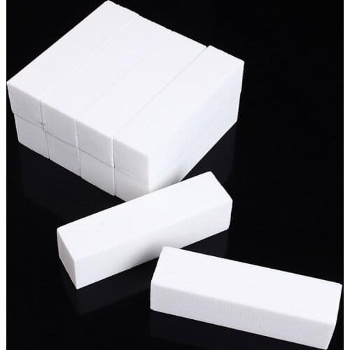 10pcs White Sponge Buffer Buffing Block Sanding Files Nail Art Tips Useful Manicure Tool 2019 New