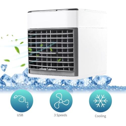 Portable Air Conditioner Portable Mini Air Cooler Conditioning LED Light Humidifier Purifies USB Air Cooling Fan for Home Office