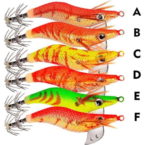 1pcs Phototaxis Squid bait Double hook Brilliant Colored Simulation Rattle sound shrimp Jig fishing lure pesca isca artificial