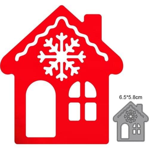 Christmas House Deer Metal Die Cuts, Merry Christmas Cutting Dies Cut Stencils for DIY Scrapbooking