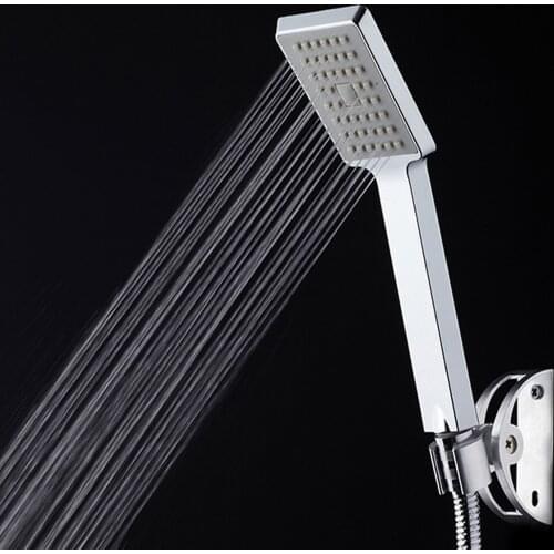 Hand Shower Pressurized Water Saving shower head high pressure Bathroom chrome shower head square Bath Sprayer hand shower