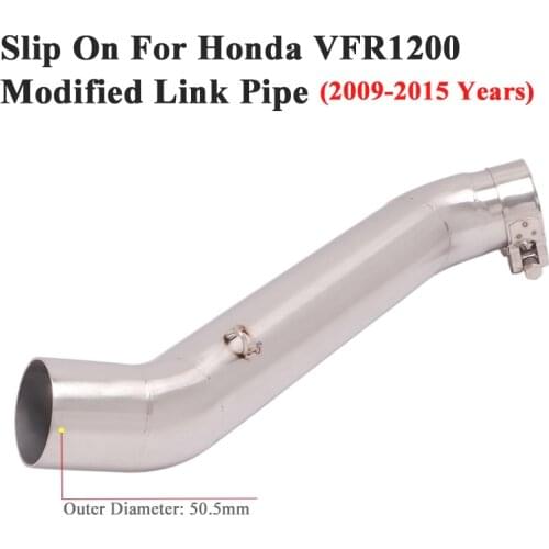 Slip On For Honda vfr 1200 VFR1200 2009 - 2015 Motorcycle Yoshimura Exhaust Escape Modify Mid Link Pipe Connection 51mm Muffler