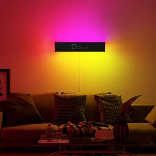 Modern LED Wall Lamp for Living Room Bedroom Bedside RGB Lamp Nordic Wall Lights Remote App Control Home Decor Light Fixtures