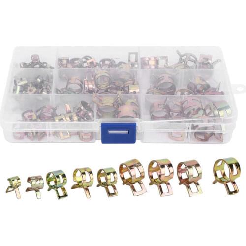 80Pcs 6/8/9/10/11/12/14/15mm Fuel Line Hose Clip Water Pipe Air Tube Clamp