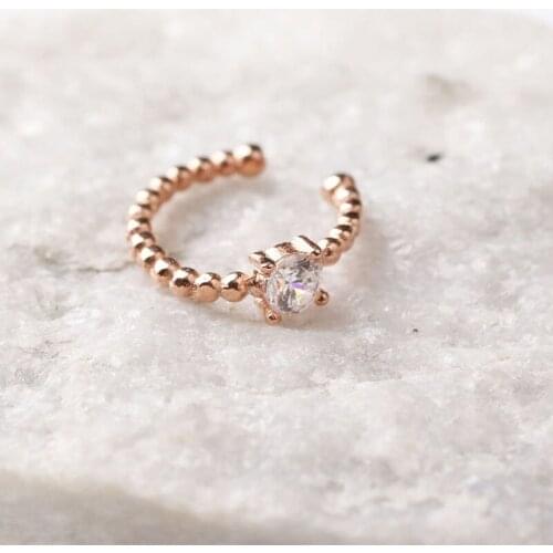 Women Handmade Rose Gold Circle Diamond Zircon Earring, Handmade 925Silver Woman Zircon Earring,Zircon Women Earring