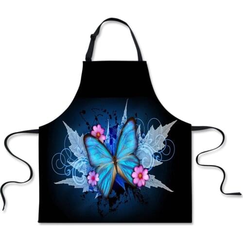 Cute Butterfly 3D Print Women Chef Sleeveless Apron Student Drawing Painting Kitchen Baking Cooking Food Aprons Tablier cuisine