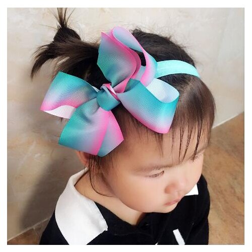 ON SALE 1PCS 2017 New Bubble bowknot headband Bebe Hair Accessories Elastic Hair Bands bow Girls Headbands