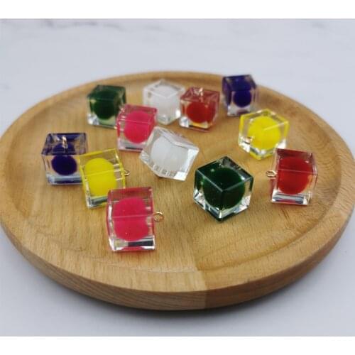 10Pcs Kawaii Square Resin Wafer Biscuits Charms Sandwich Chocolate Pendants For DIY Decor Earrings KeyChain Jewelry Accessories