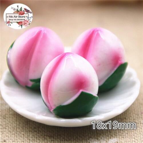 10pcs Resin Simulation 3D peach Miniature Art Flatback Cabochon DIY Craft Decoration