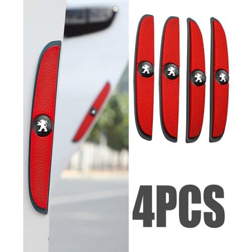 4Pcs Car Door Anti-Collision Bumper Strip Guards Side Edge Protector Sticker For Peugeot 2008 3008 308 407 508 206 207 5008 208