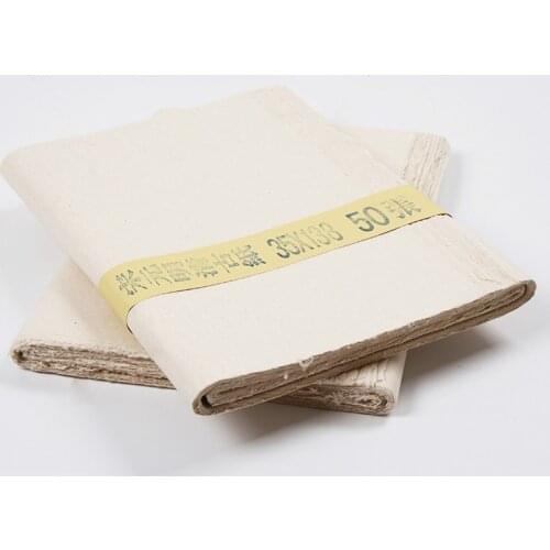 50sheets Ancient Painting Calligraphy Paper Tradtional Craft Handmade Painting Calligraphy Paper Half Ripe Fiber Xuan Paper