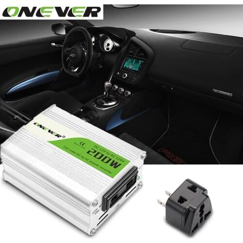 12V DC to AC 220V 50HZ Car Auto Power Pure Sine Inverter Converter Adapter Adaptor 200W USB Car Charger 400W Peak Power 1PCS