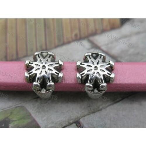 FREE SHIPPING 30pcs 10.4x6.4mm Antique Silver Rudder Slider Spacer Findings For Licorice Leather--PAT164