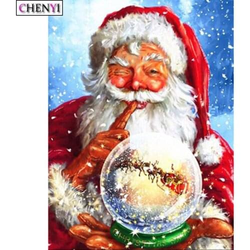 CHENYI Santa Claus Diamond Painting Kit Full Square Drill Cross Stitch Mosaic Diamond Embroidery Needlework Christmas Decoration