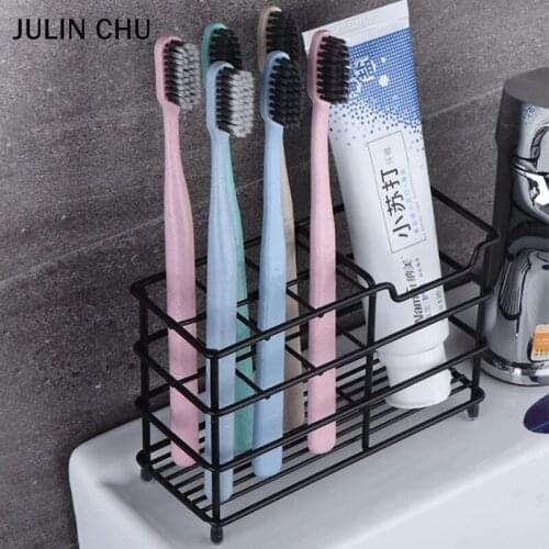 Black Bathroom Shelf Stainless Steel Toothbrush Toothpaster Holder Storage Rack Organizer Kitchen Bathroom Shleves free Nail