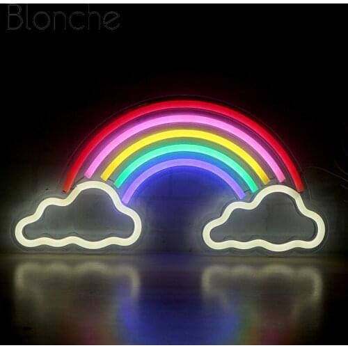 Colorful Rainbow Led Neon Light Cloud Neon Sign Decorative Wall Night Lamp for Room Home Party Wedding Decoration Xmas Gift
