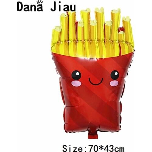 Danajiau French fries foil balloon birthday party decoration Spun sugar donut Pizza ballon cartoon hamburger kids gift toy