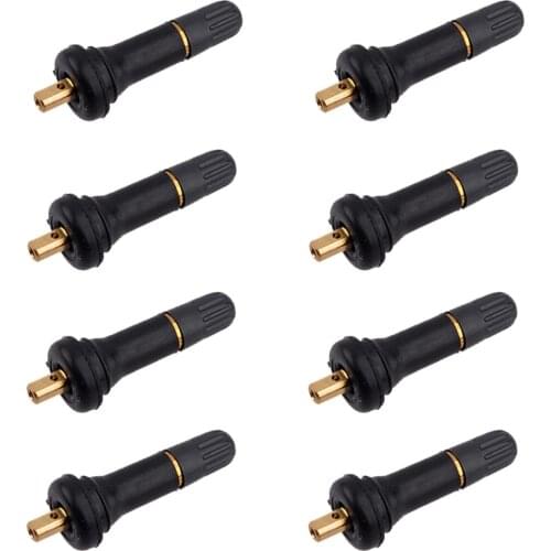 Beler 2 Sets/8pcs TPMS Tyre Pressure Sensor Rubber Valve Stem Fit for Ford Cadillac Chevy GMC Buick Hummer Hyundai Pontiac Saab