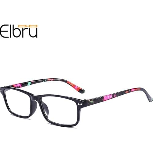 Elbru 2021 New Fashion Floral Reading Glasses Women Men Colorful Full Frame Clear Lens Presbyopia Eyeglasses Diopters +1.0 +4.0