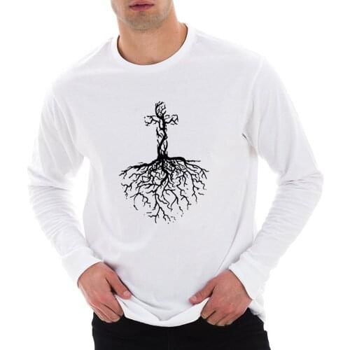 TARCHIA T Shirt Shirt Men Long Sleeve Shirts tree root Oversized 2021 Fashion Brand 100% Cotton High Quality Clothing Tops Tees