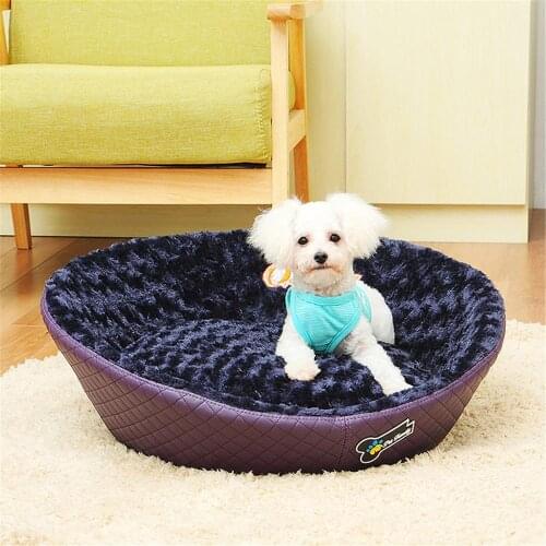 Dog Bed House Pet Soft Warm Washable Kennel Pad Puppy Comfortable Plush Mat Sofa Cat Cotton Bottom Dogs Fleece Cushion Nest